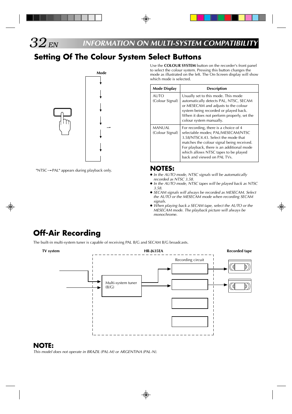 Off-air recording | JVC HR-J635EA User Manual | Page 32 / 41