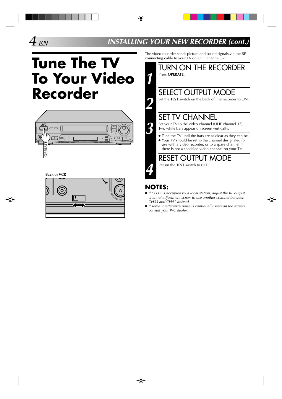 Tune the tv to your video recorder | JVC HR-J635EA User Manual | Page 4 / 41