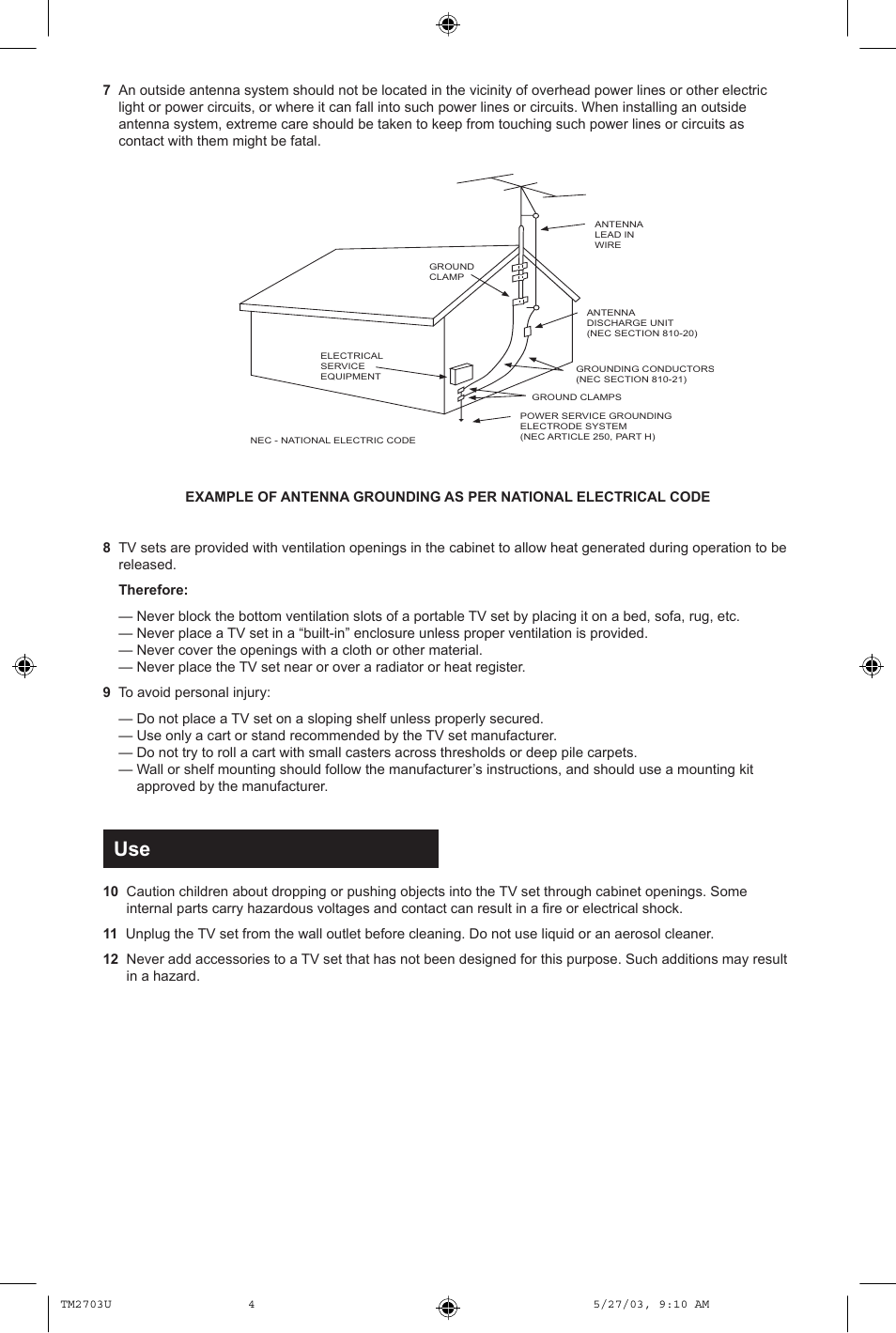 JVC TM-2703U User Manual | Page 4 / 40