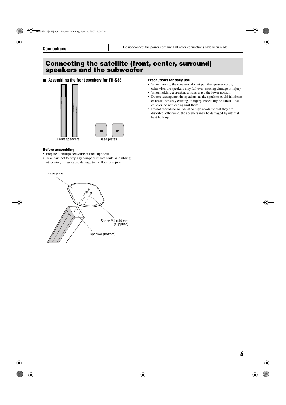 JVC TH-S33 User Manual | Page 11 / 41