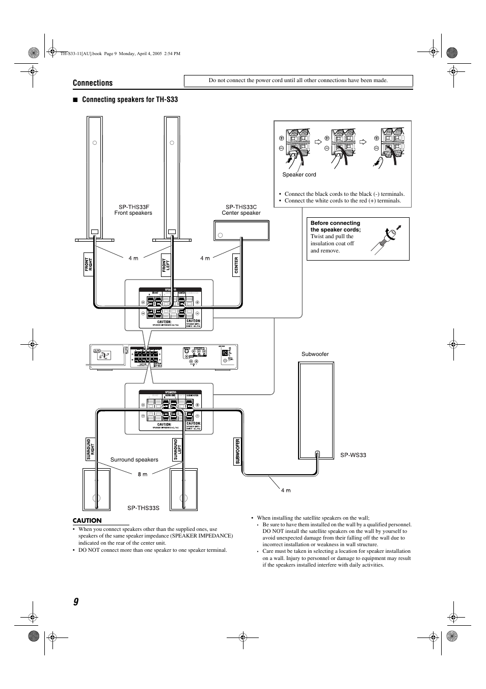 Connections | JVC TH-S33 User Manual | Page 12 / 41