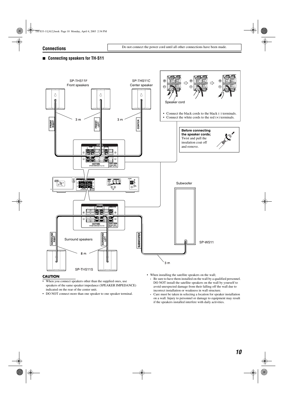 Connections | JVC TH-S33 User Manual | Page 13 / 41