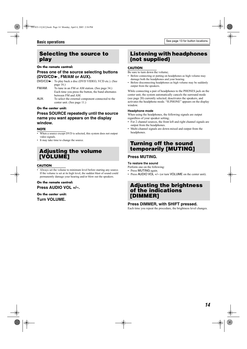 JVC TH-S33 User Manual | Page 17 / 41