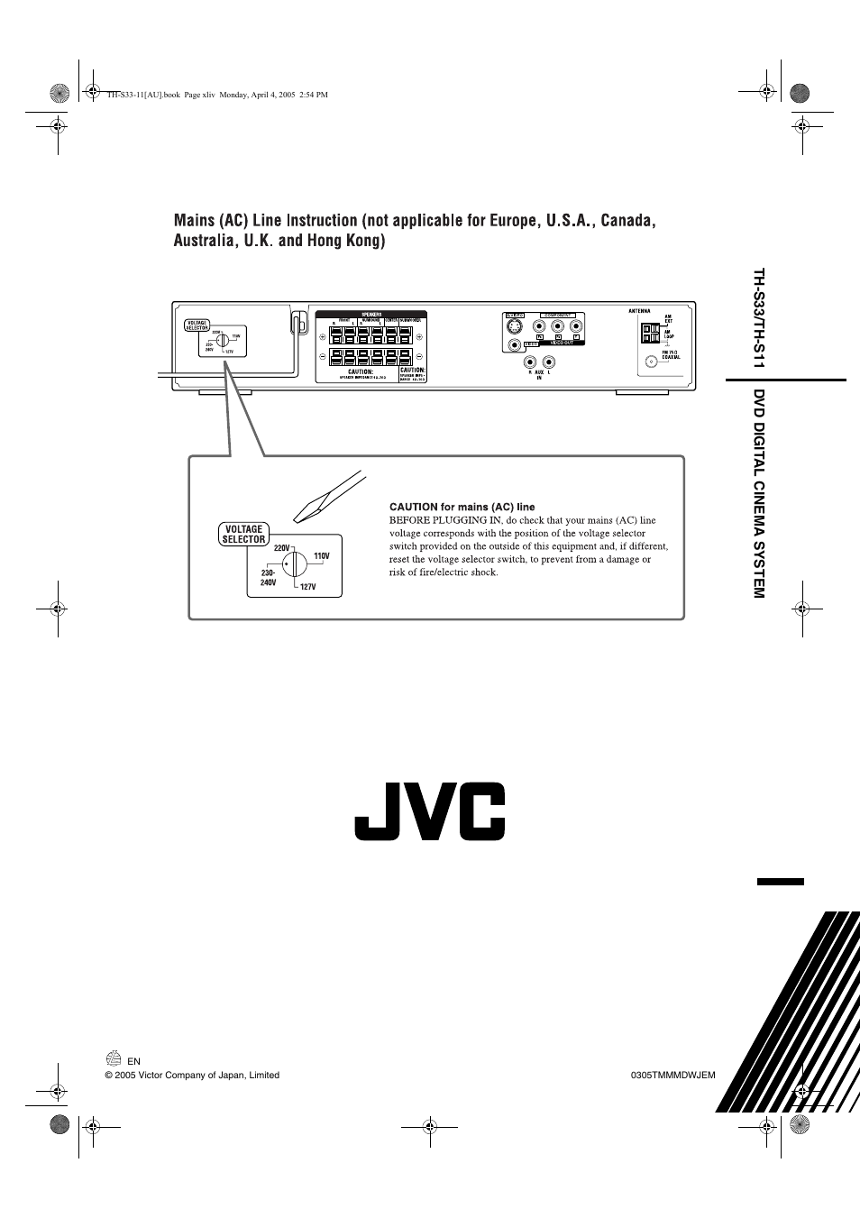 JVC TH-S33 User Manual | Page 41 / 41