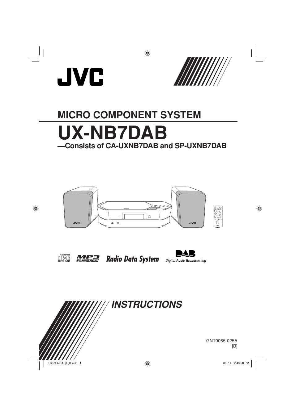 JVC UX-NB7DAB User Manual | 24 pages