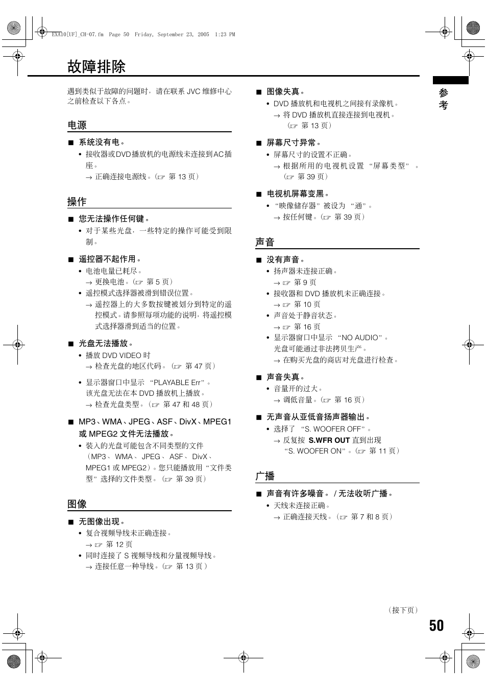 故障排除 | JVC EX-A10 User Manual | Page 53 / 56