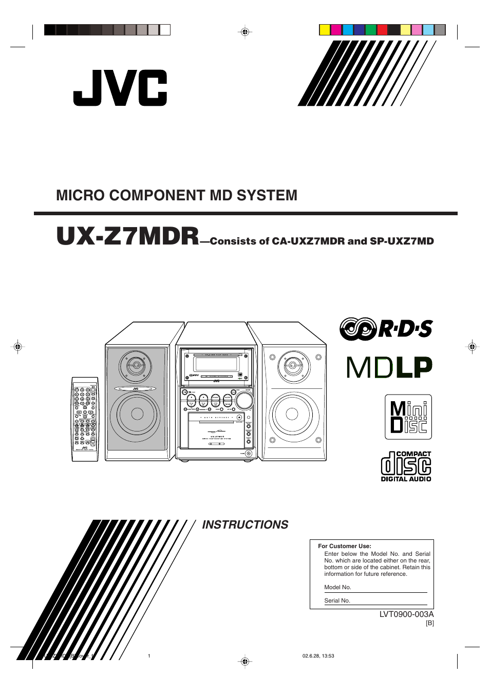 JVC UX-Z7MDR User Manual | 78 pages