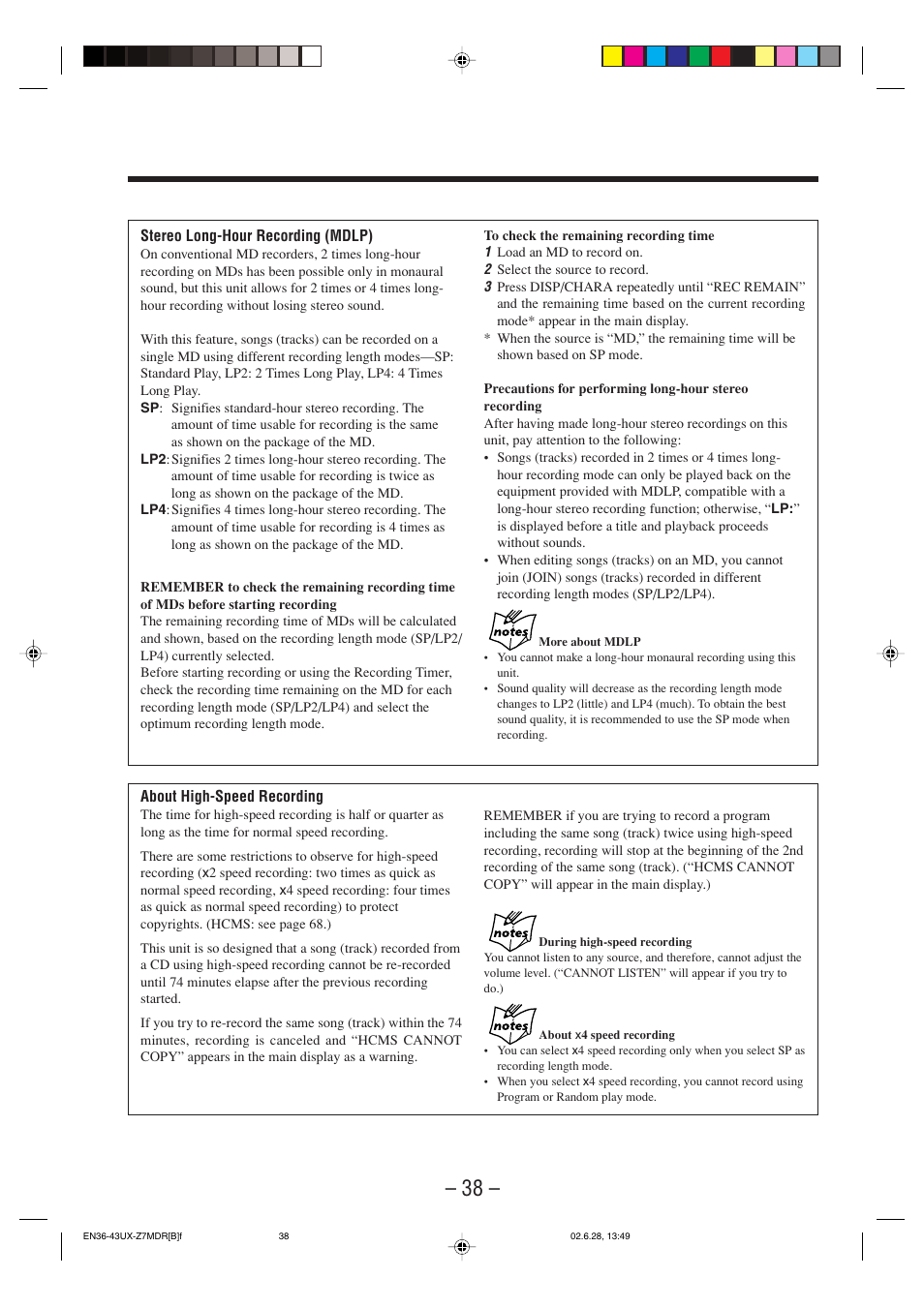 JVC UX-Z7MDR User Manual | Page 43 / 78