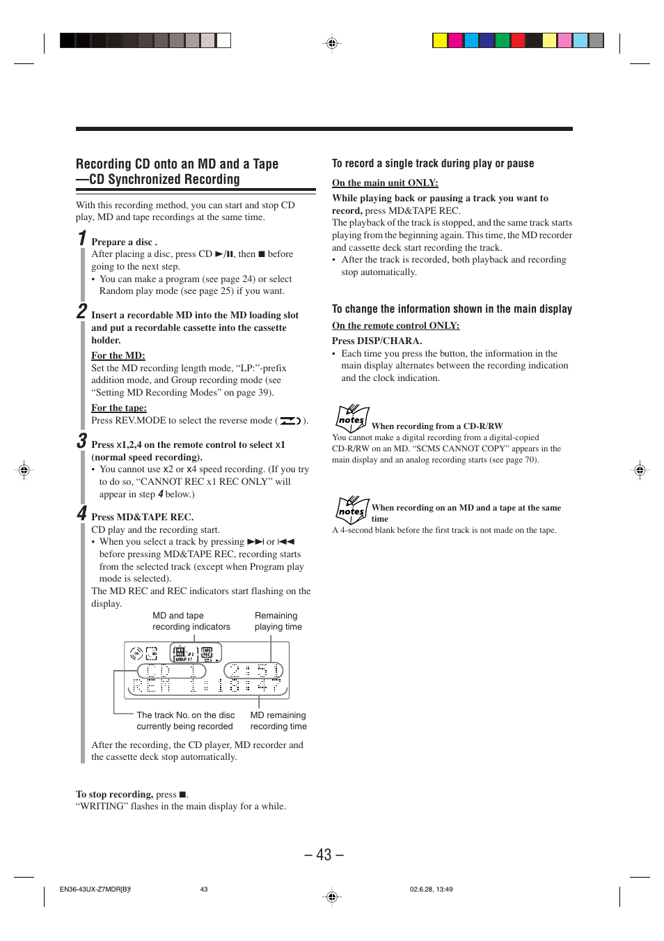 JVC UX-Z7MDR User Manual | Page 48 / 78