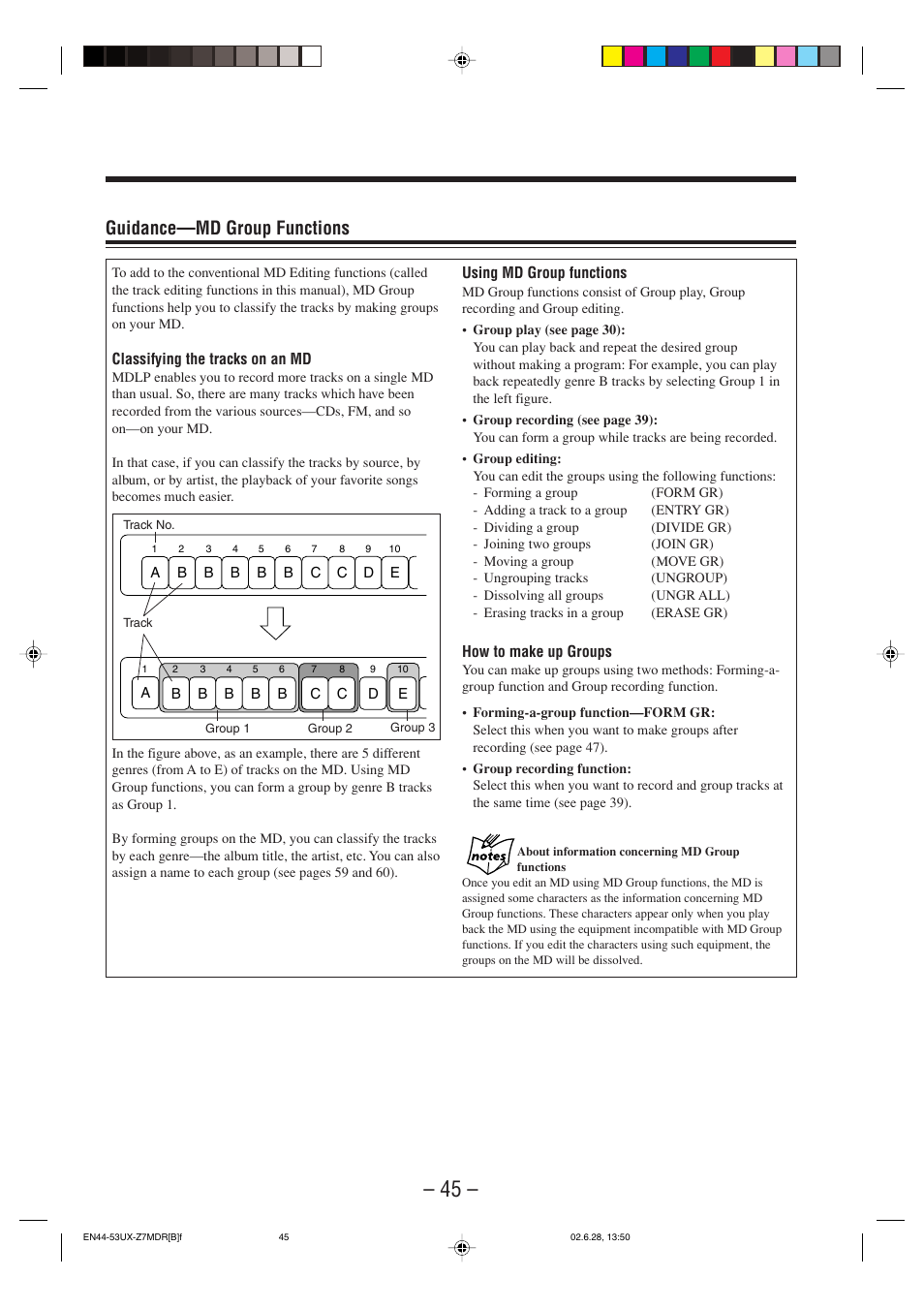 Guidance—md group functions | JVC UX-Z7MDR User Manual | Page 50 / 78