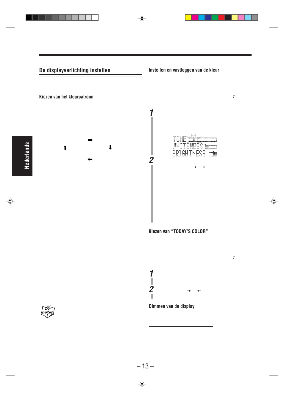 Nederlands de displayverlichting instellen | JVC UX-A52R User Manual | Page 18 / 48