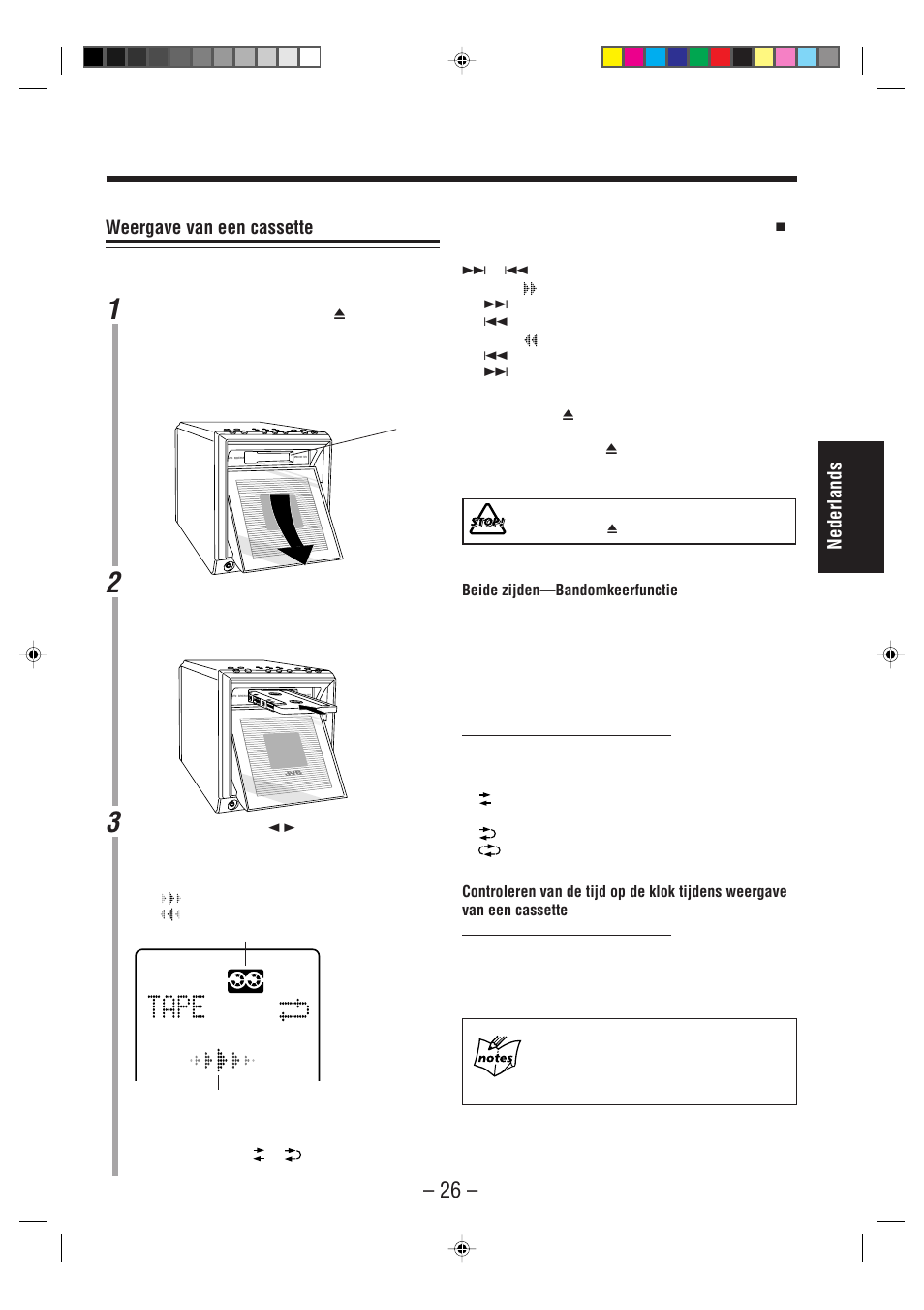 Nederlands, Weergave van een cassette | JVC UX-A52R User Manual | Page 31 / 48