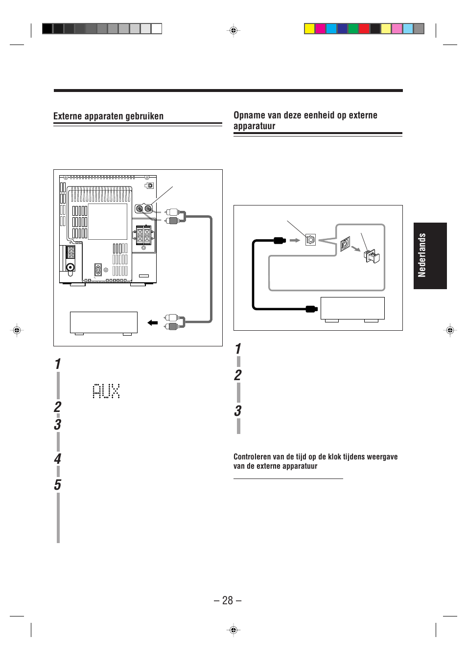 Nederlands externe apparaten gebruiken, Opname van deze eenheid op externe apparatuur | JVC UX-A52R User Manual | Page 33 / 48