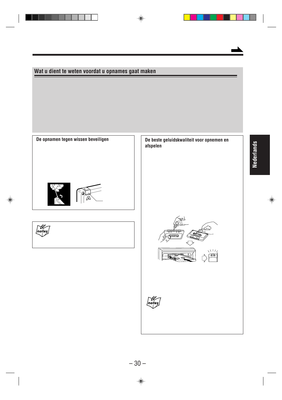 Nederlands, Wat u dient te weten voordat u opnames gaat maken | JVC UX-A52R User Manual | Page 35 / 48