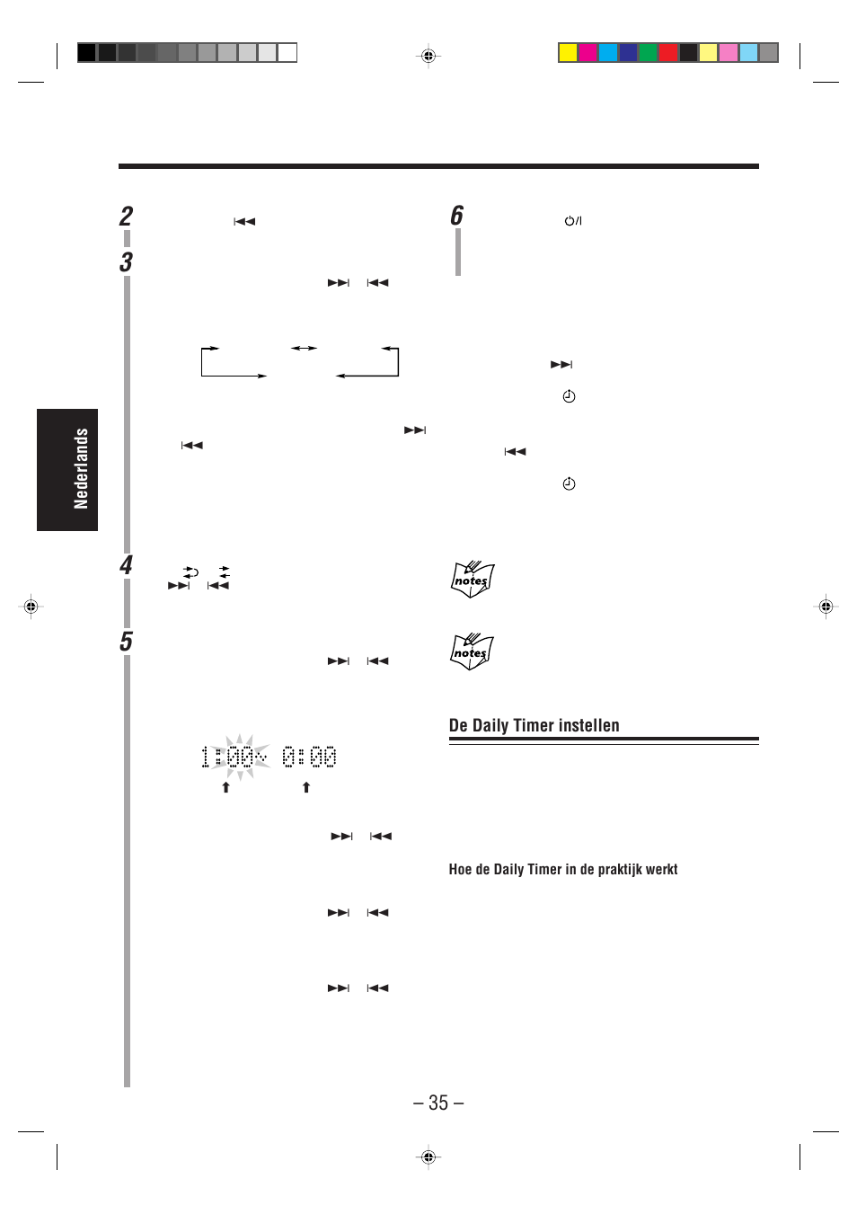 Nederlands, De daily timer instellen | JVC UX-A52R User Manual | Page 40 / 48