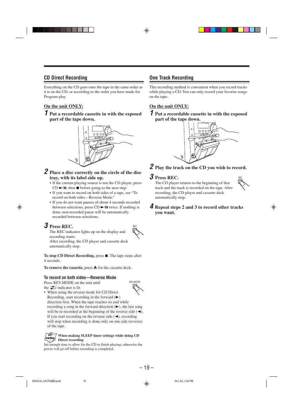 JVC CA-UXP55 User Manual | Page 22 / 28