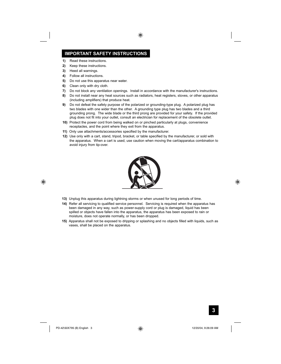 Important safety instructions | JVC I'Art Pro 1204TNH-II-IM User Manual | Page 3 / 92