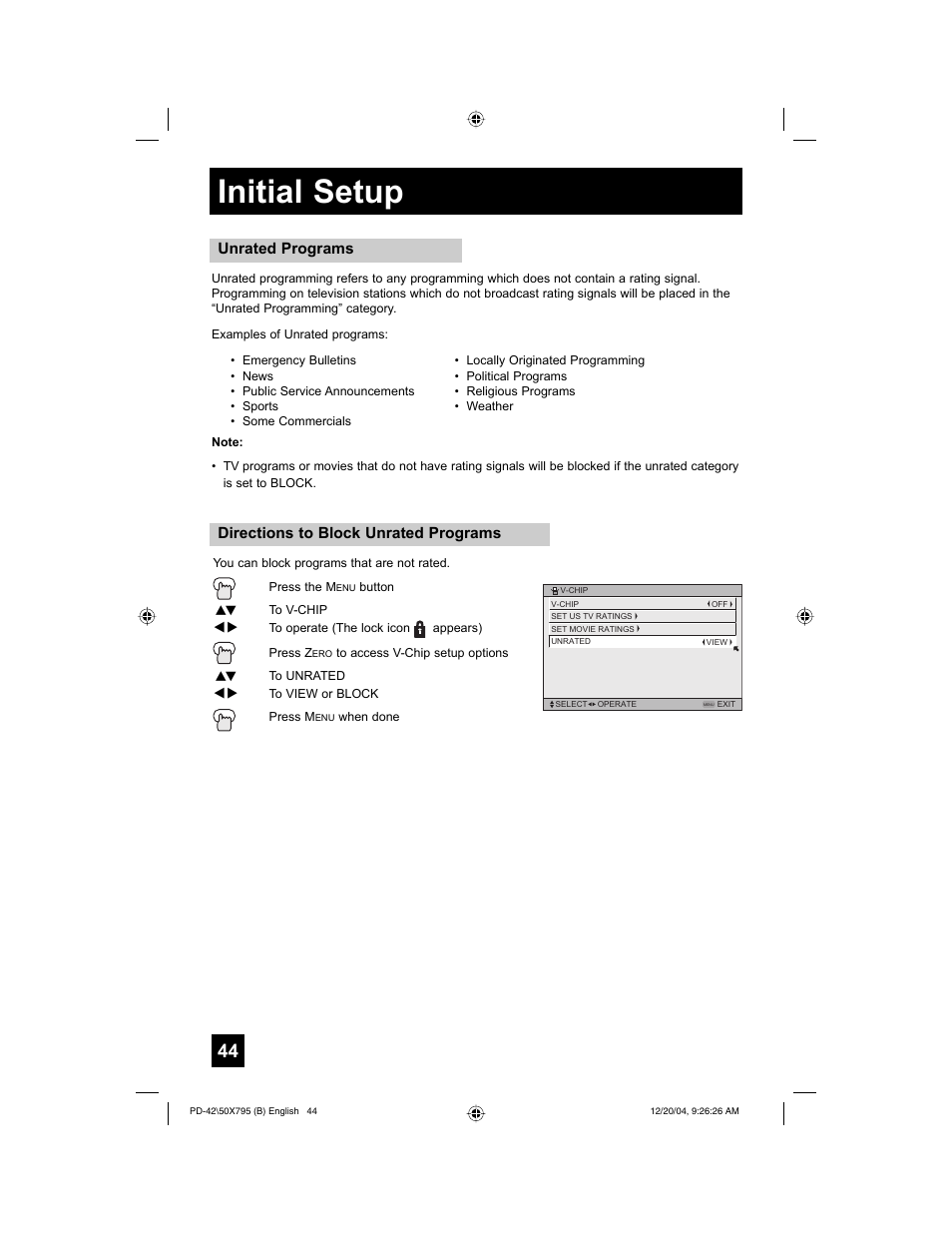 Initial setup | JVC I'Art Pro 1204TNH-II-IM User Manual | Page 44 / 92