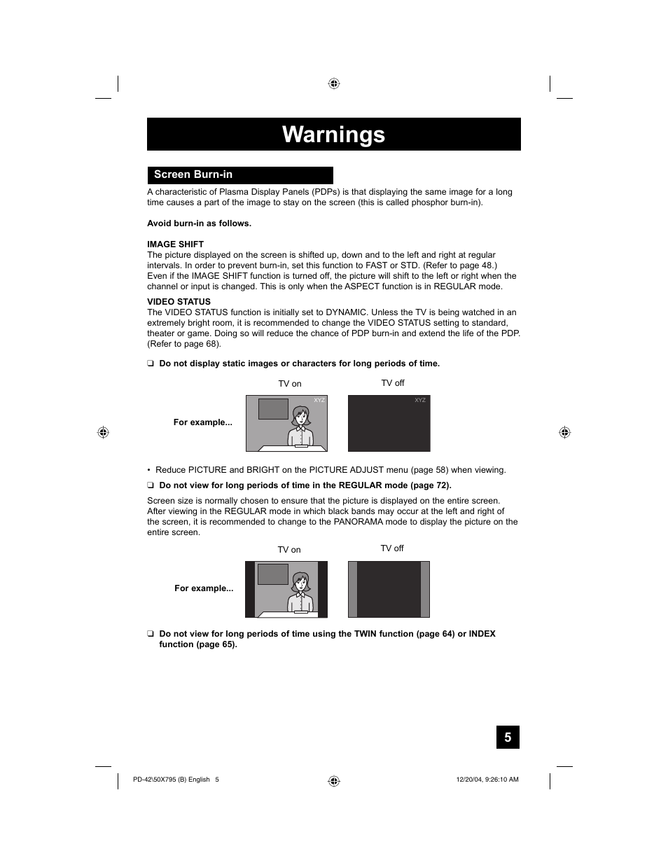 Warnings | JVC I'Art Pro 1204TNH-II-IM User Manual | Page 5 / 92