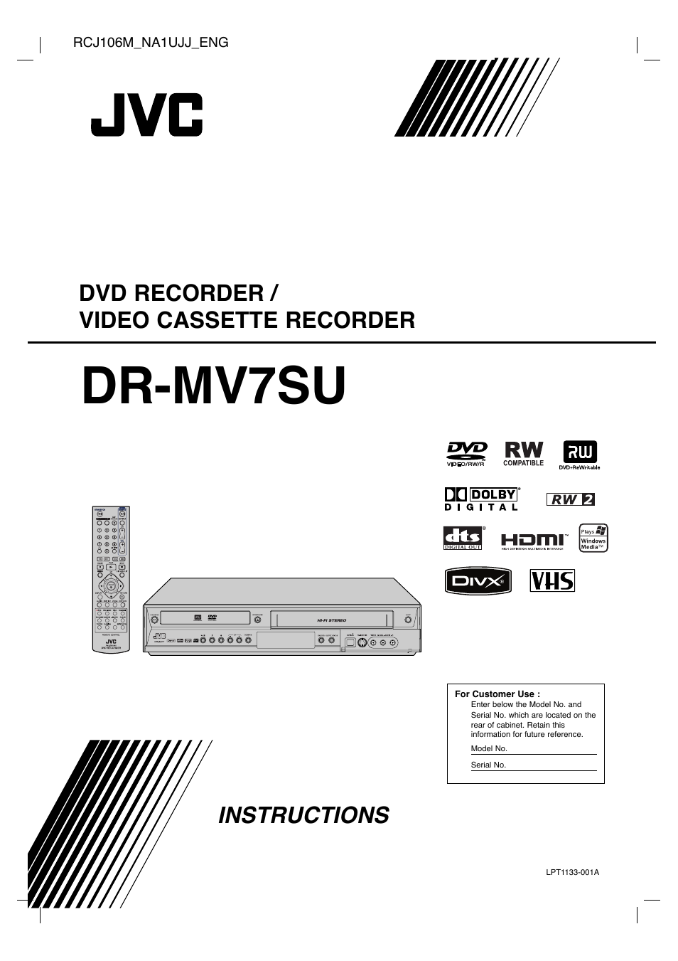 JVC DR-MV7SU User Manual | 60 pages