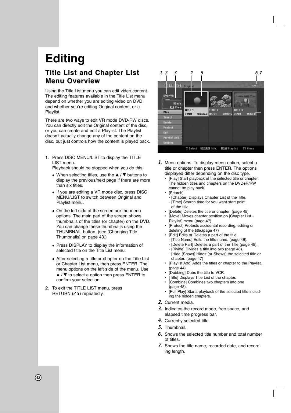 Editing | JVC DR-MV7SU User Manual | Page 42 / 60