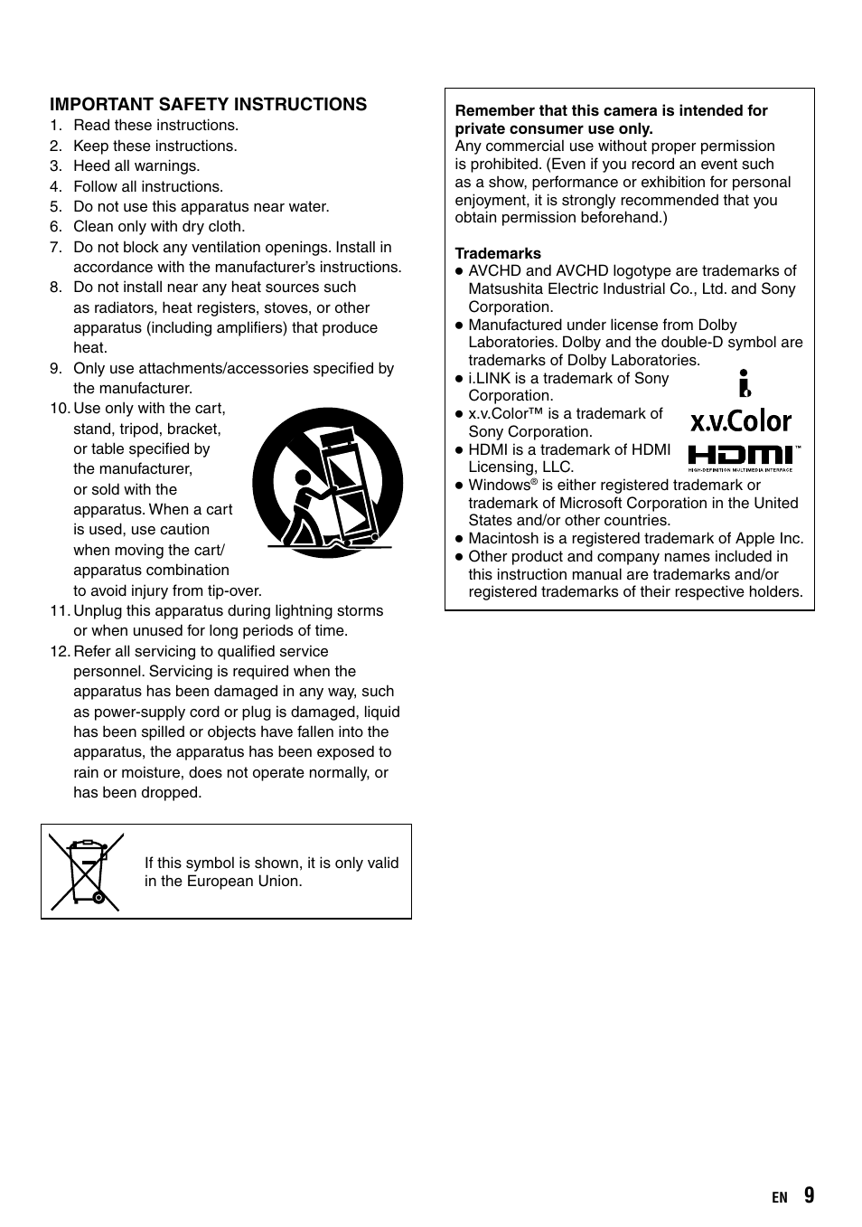 JVC Everio GZ-HD40 User Manual | Page 9 / 72