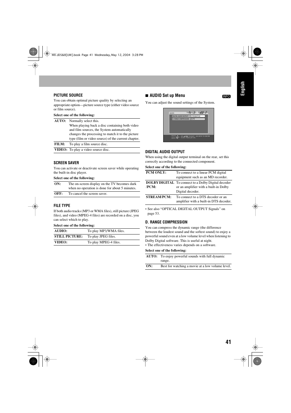 English | JVC CA-MXJD8 User Manual | Page 171 / 186