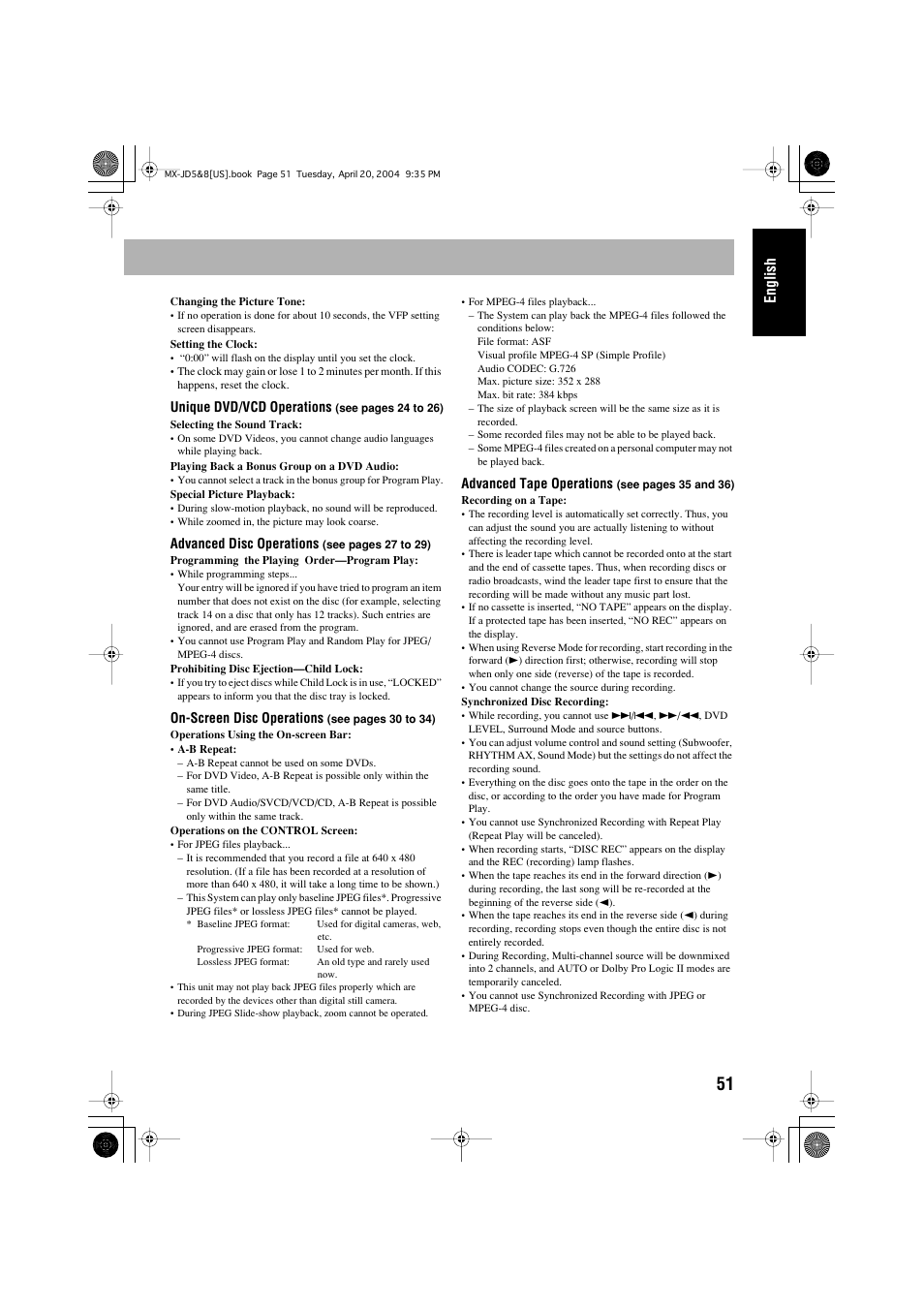 English | JVC CA-MXJD8 User Manual | Page 55 / 186