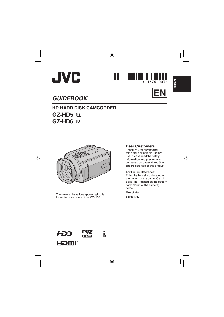 JVC Everio GZ-HD6 User Manual | 84 pages