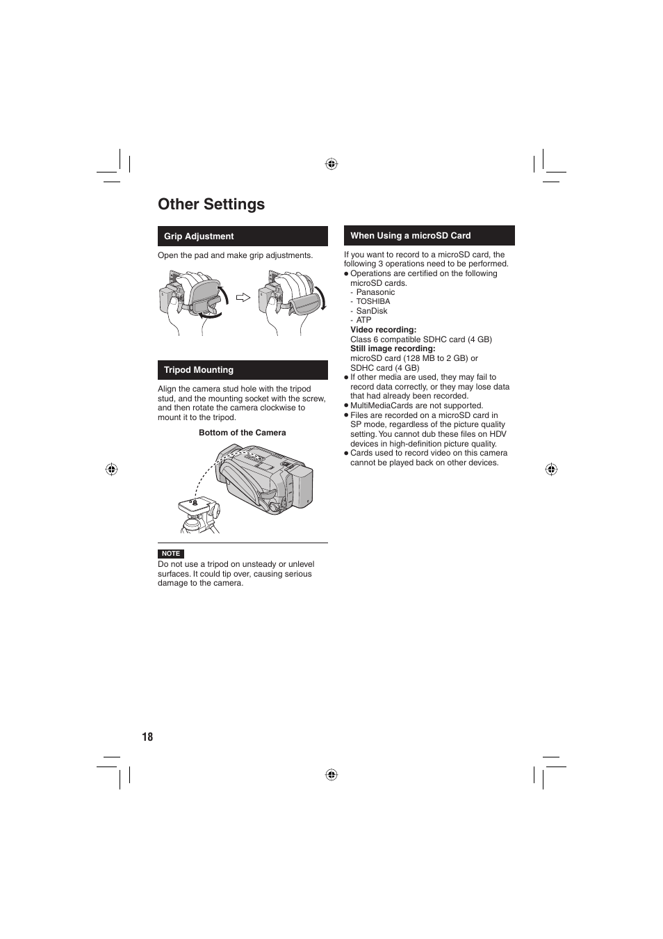 Other settings | JVC Everio GZ-HD6 User Manual | Page 18 / 84
