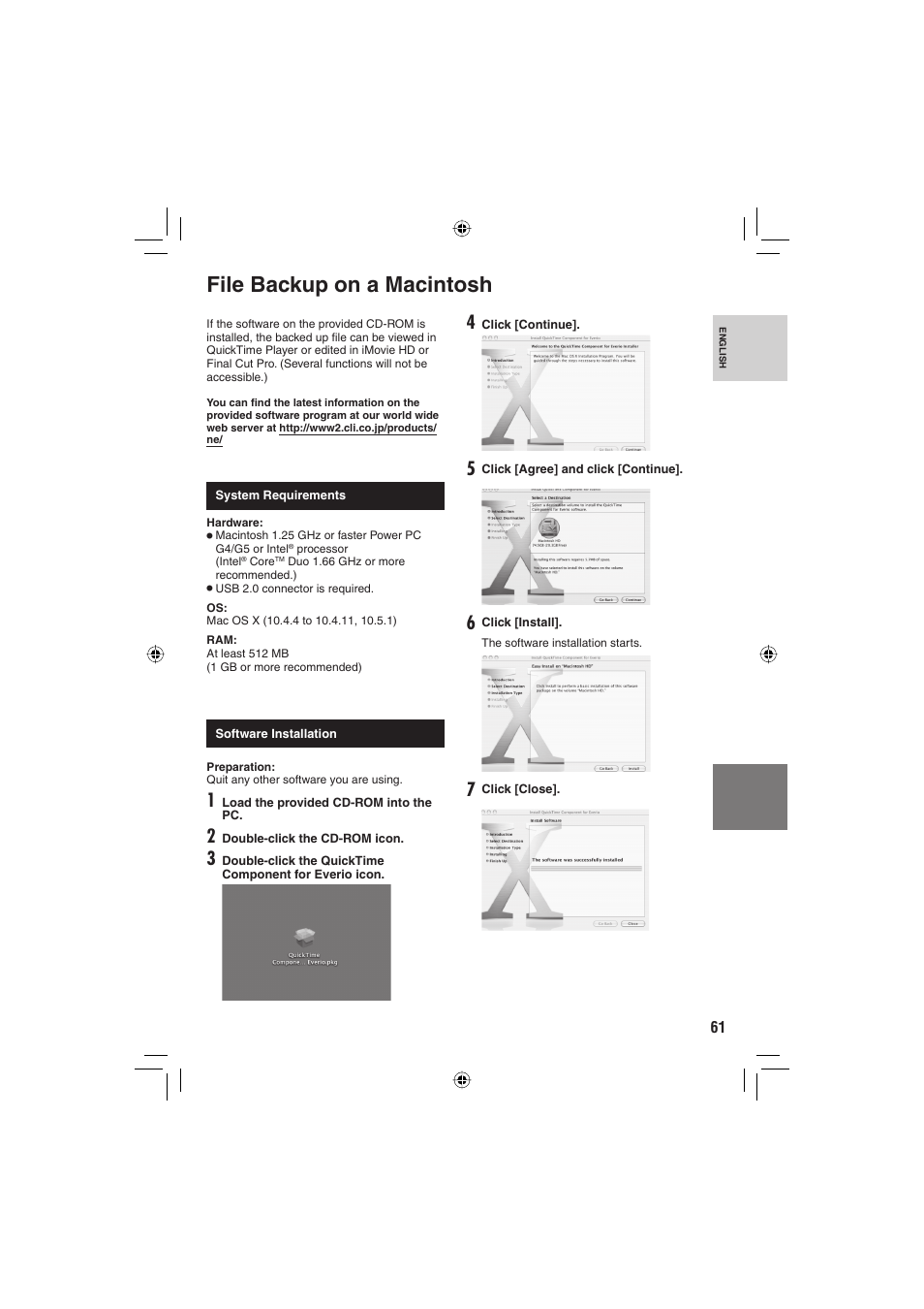 File backup on a macintosh | JVC Everio GZ-HD6 User Manual | Page 61 / 84