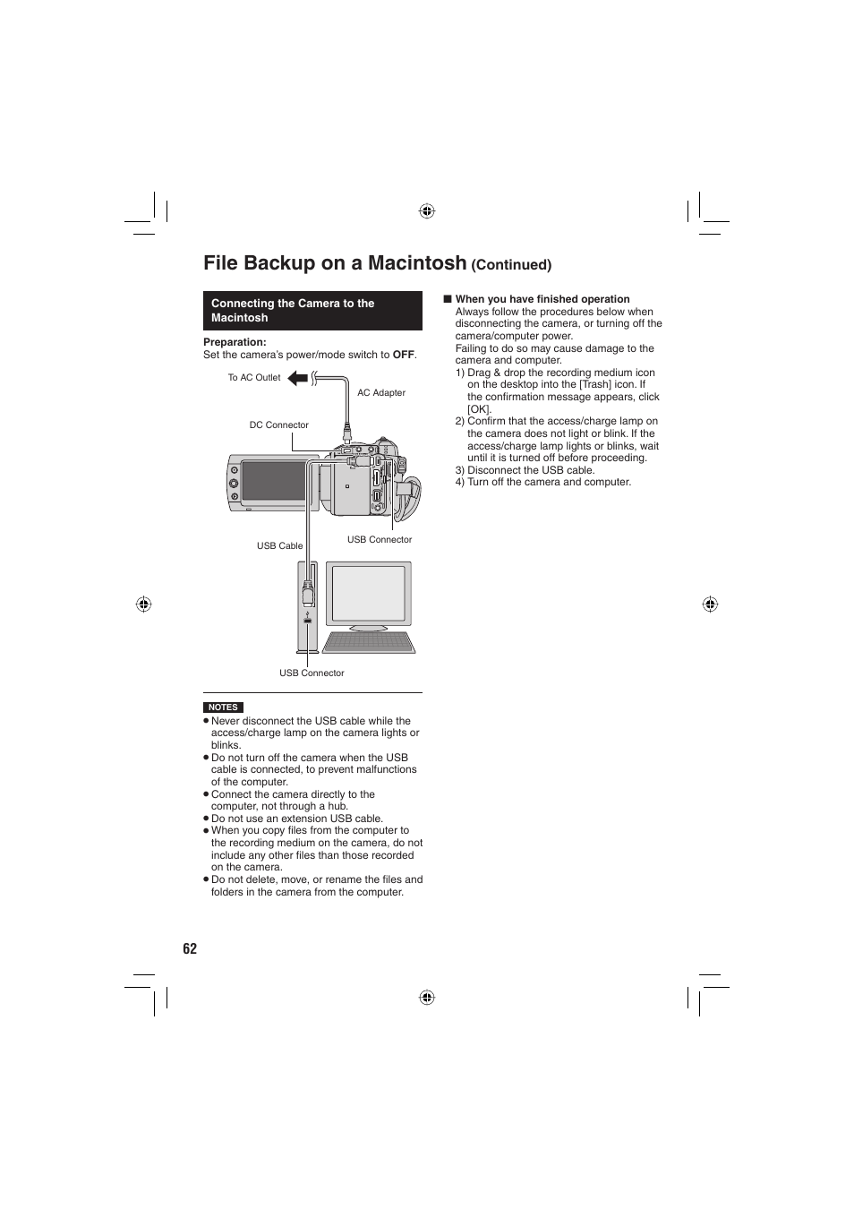 File backup on a macintosh | JVC Everio GZ-HD6 User Manual | Page 62 / 84