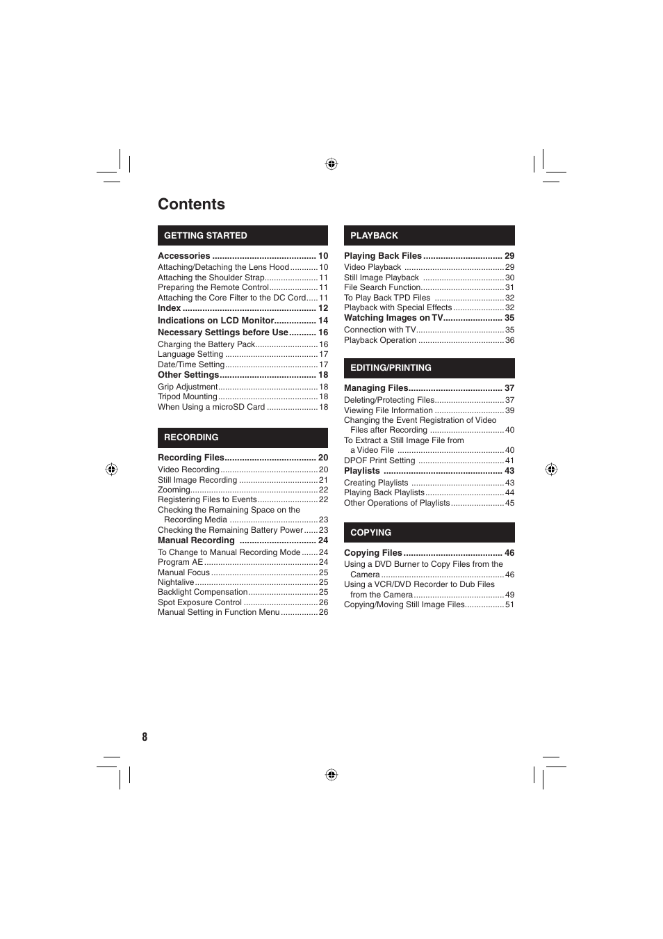 JVC Everio GZ-HD6 User Manual | Page 8 / 84