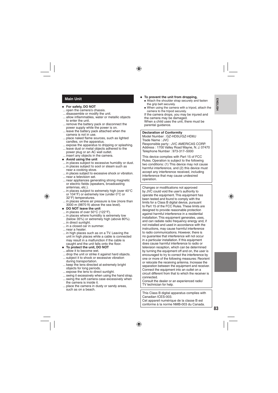 JVC Everio GZ-HD6 User Manual | Page 83 / 84