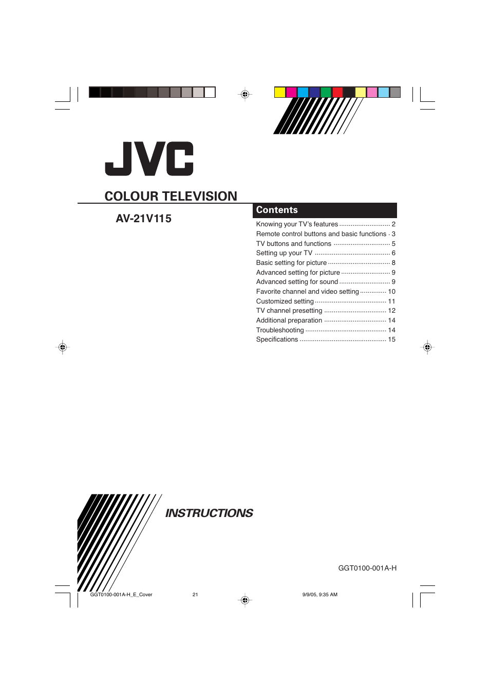 JVC AV-21V115 User Manual | 16 pages