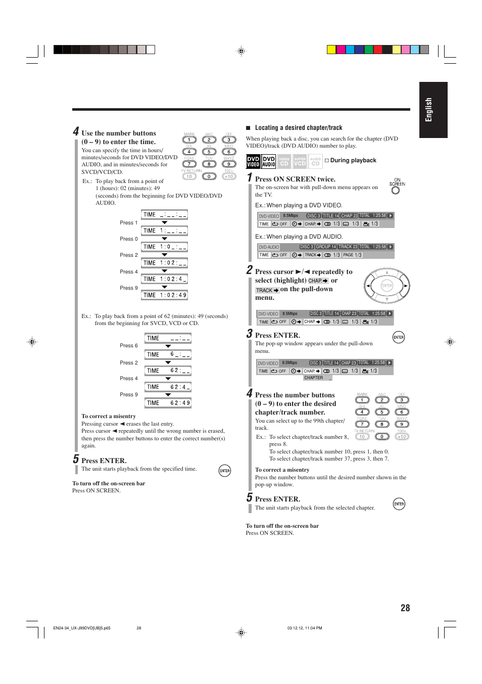 English | JVC UX-J99DVD User Manual | Page 31 / 96