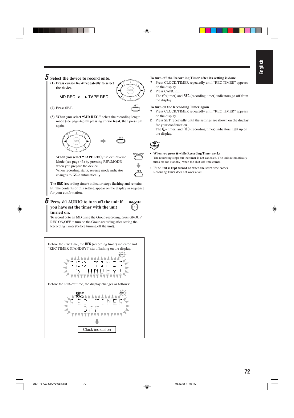 English | JVC UX-J99DVD User Manual | Page 75 / 96