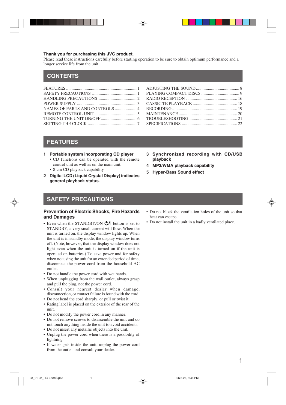 JVC RC-EZ38SJ User Manual | Page 5 / 29