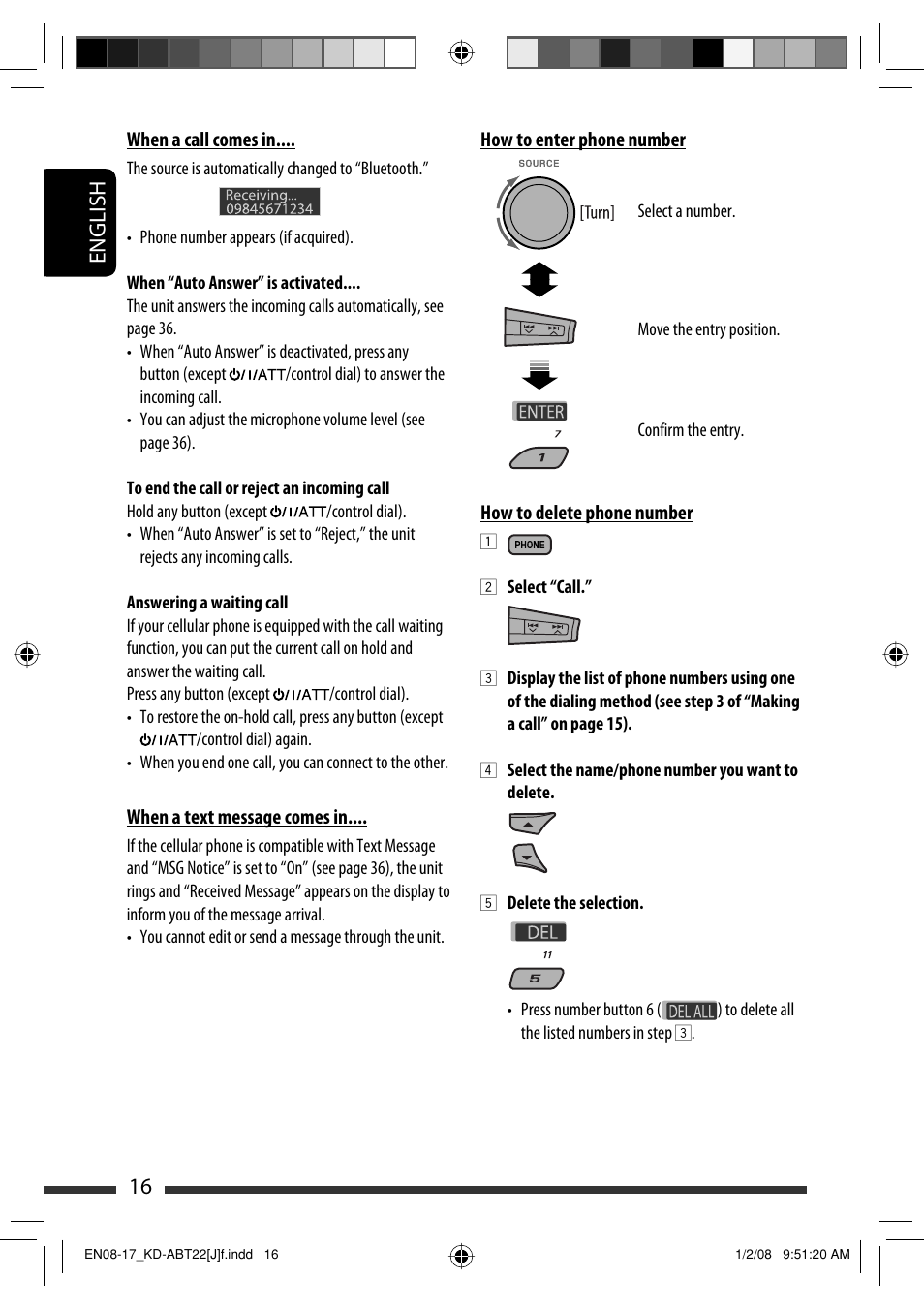 English 16 | JVC KD-ABT22 User Manual | Page 16 / 153