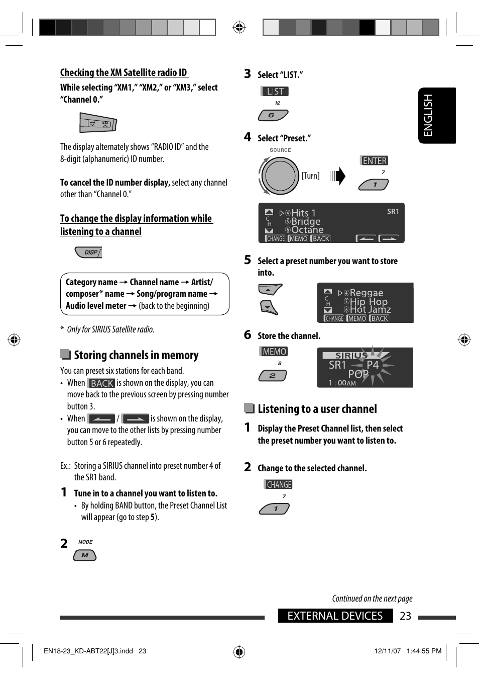 Listening to a user channel | JVC KD-ABT22 User Manual | Page 23 / 153