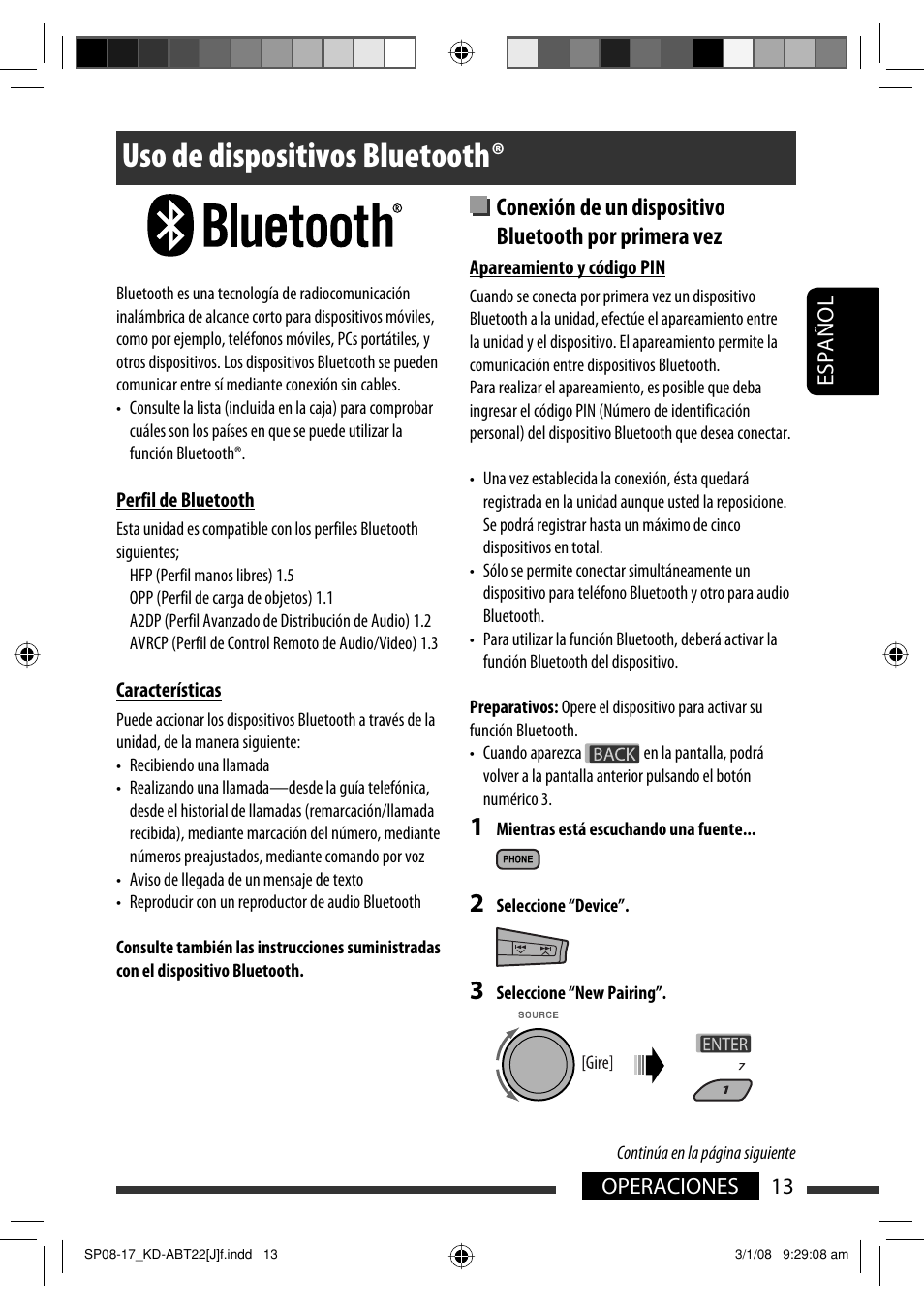 Uso de dispositivos bluetooth | JVC KD-ABT22 User Manual | Page 63 / 153