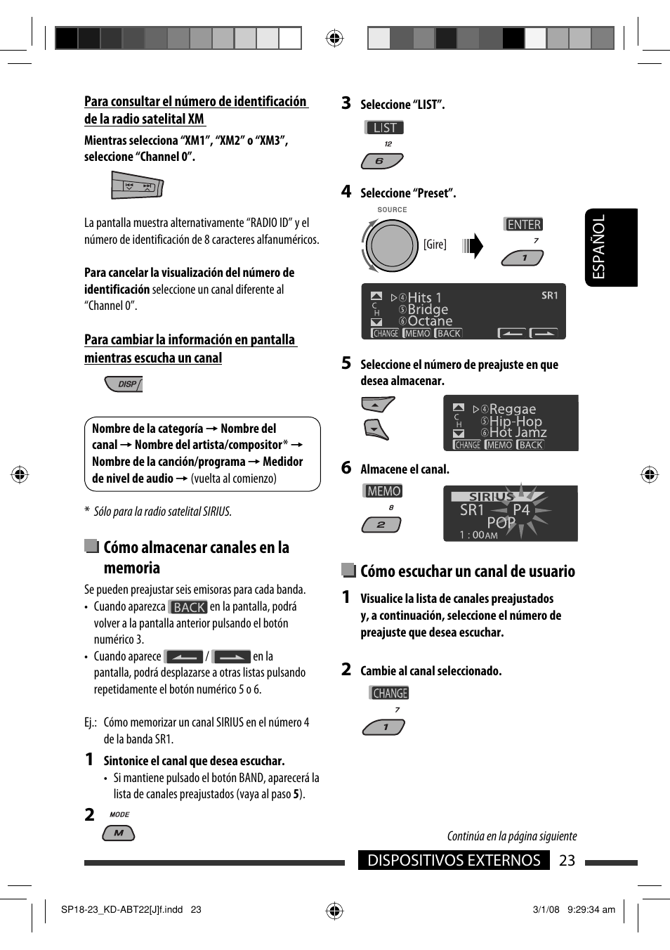 Cómo escuchar un canal de usuario | JVC KD-ABT22 User Manual | Page 73 / 153