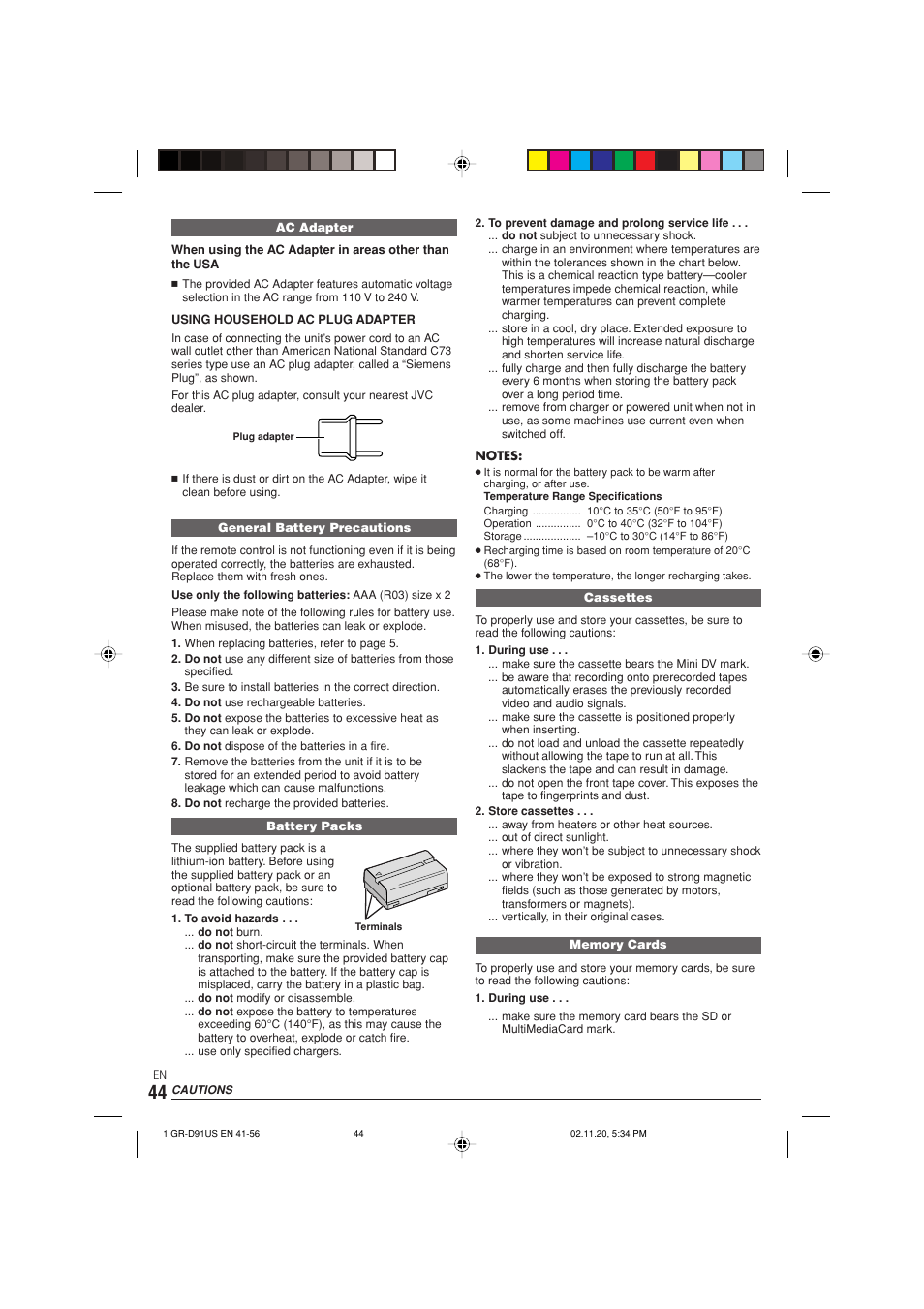 JVC GR-D91 User Manual | Page 44 / 56