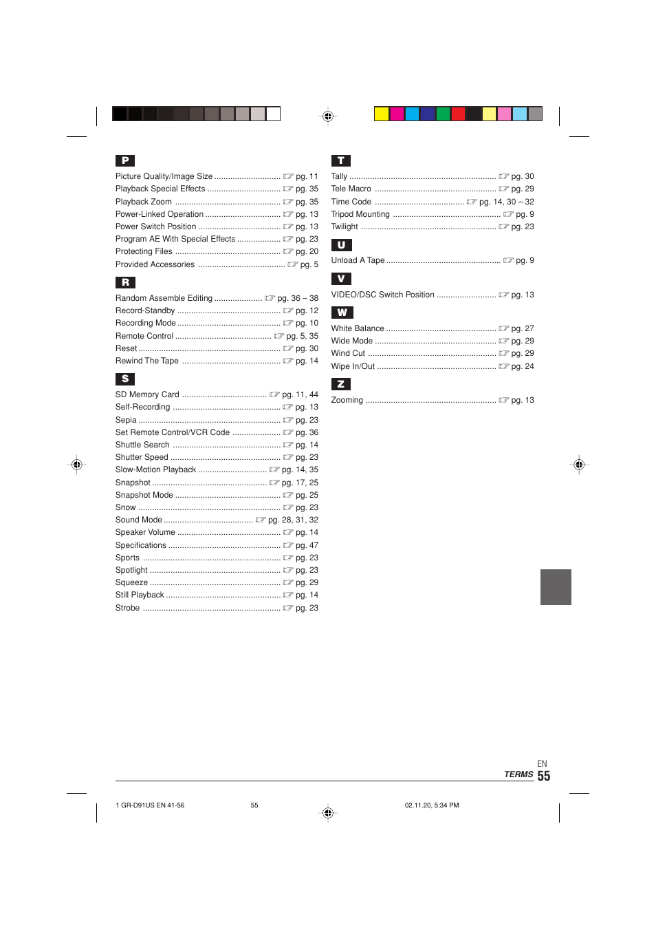 JVC GR-D91 User Manual | Page 55 / 56