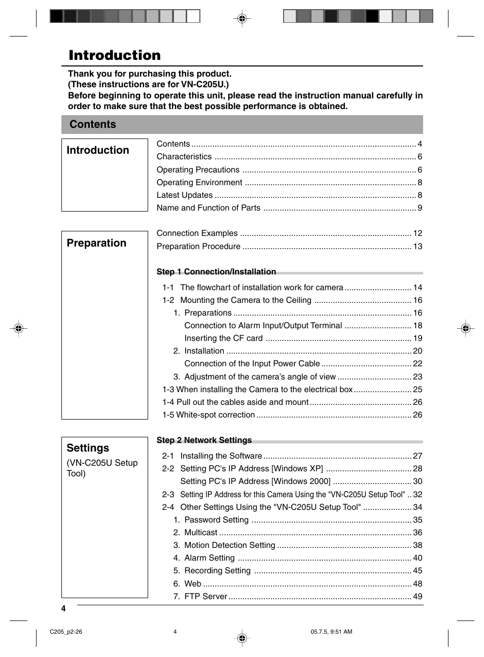 JVC VN-C205 User Manual | Page 4 / 90