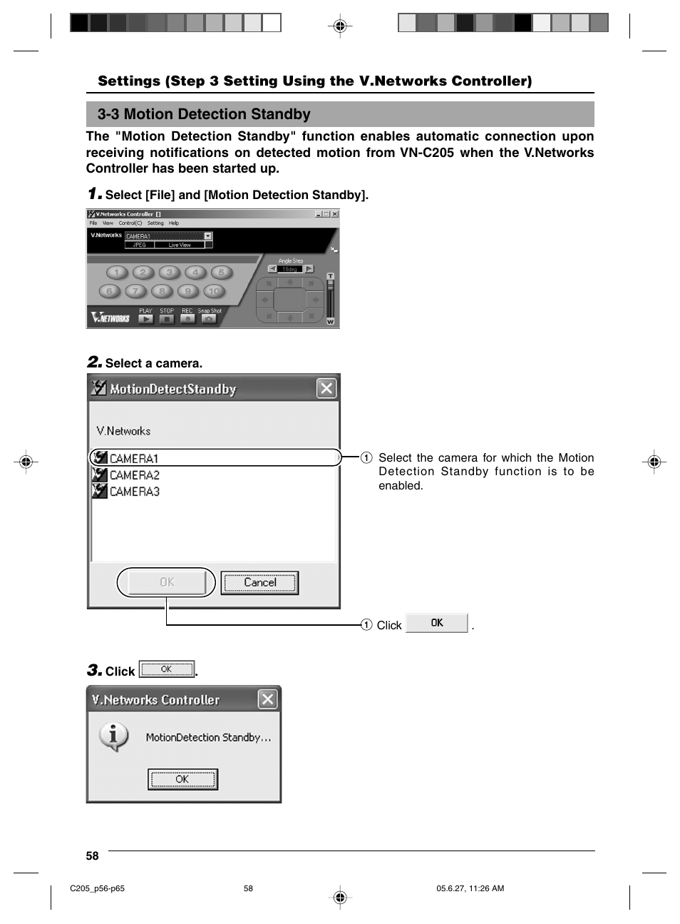 3 motion detection standby | JVC VN-C205 User Manual | Page 58 / 90