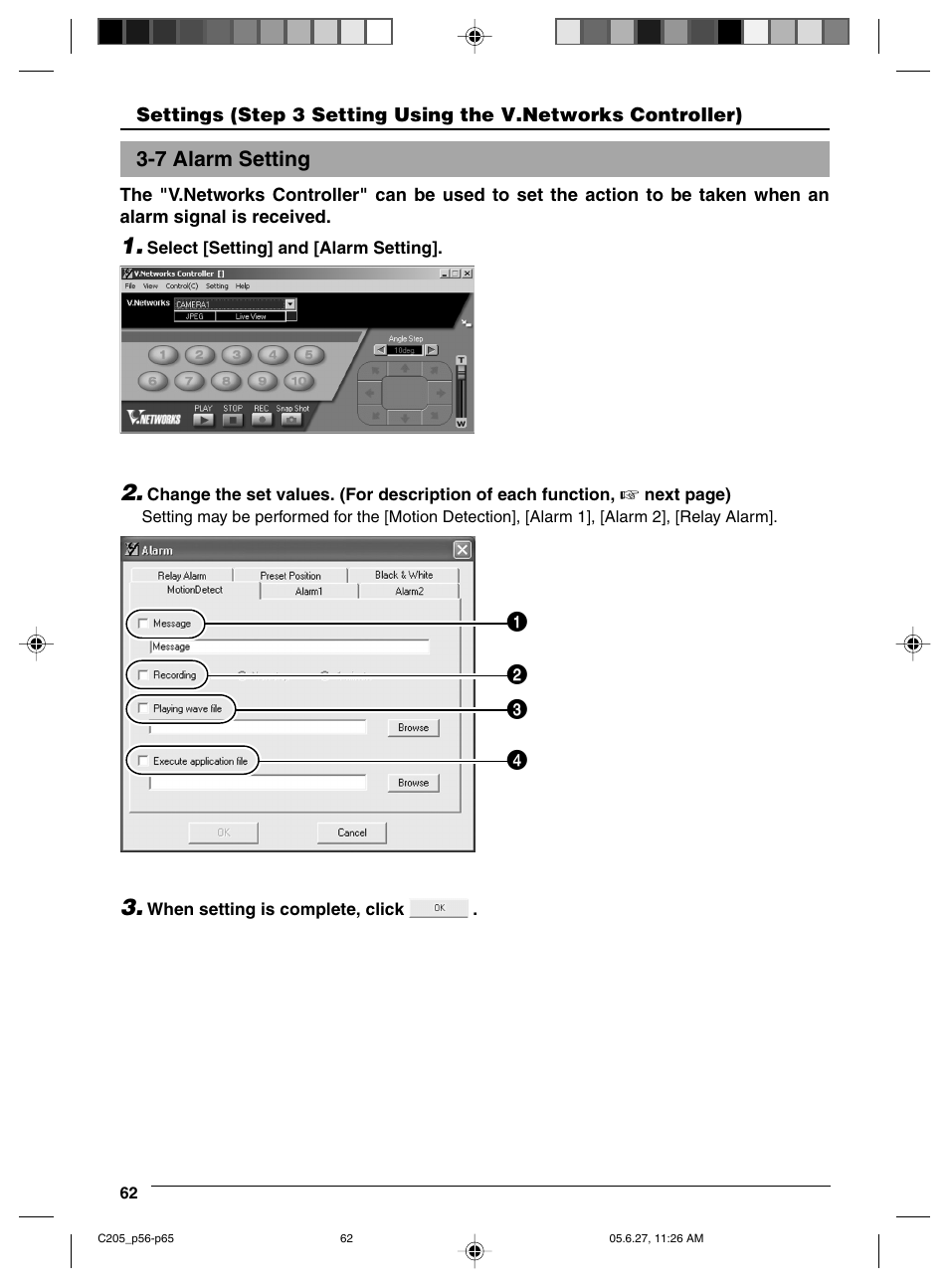 7 alarm setting | JVC VN-C205 User Manual | Page 62 / 90