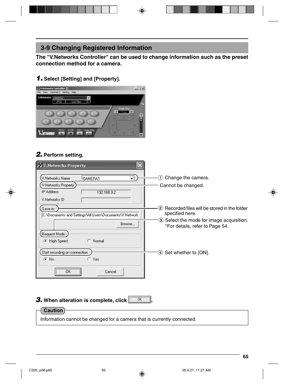 9 changing registered information | JVC VN-C205 User Manual | Page 65 / 90