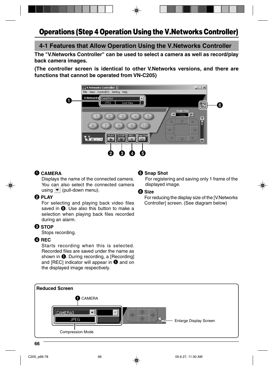 Operations, Step 4 operation using the v.networks controller | JVC VN-C205 User Manual | Page 66 / 90