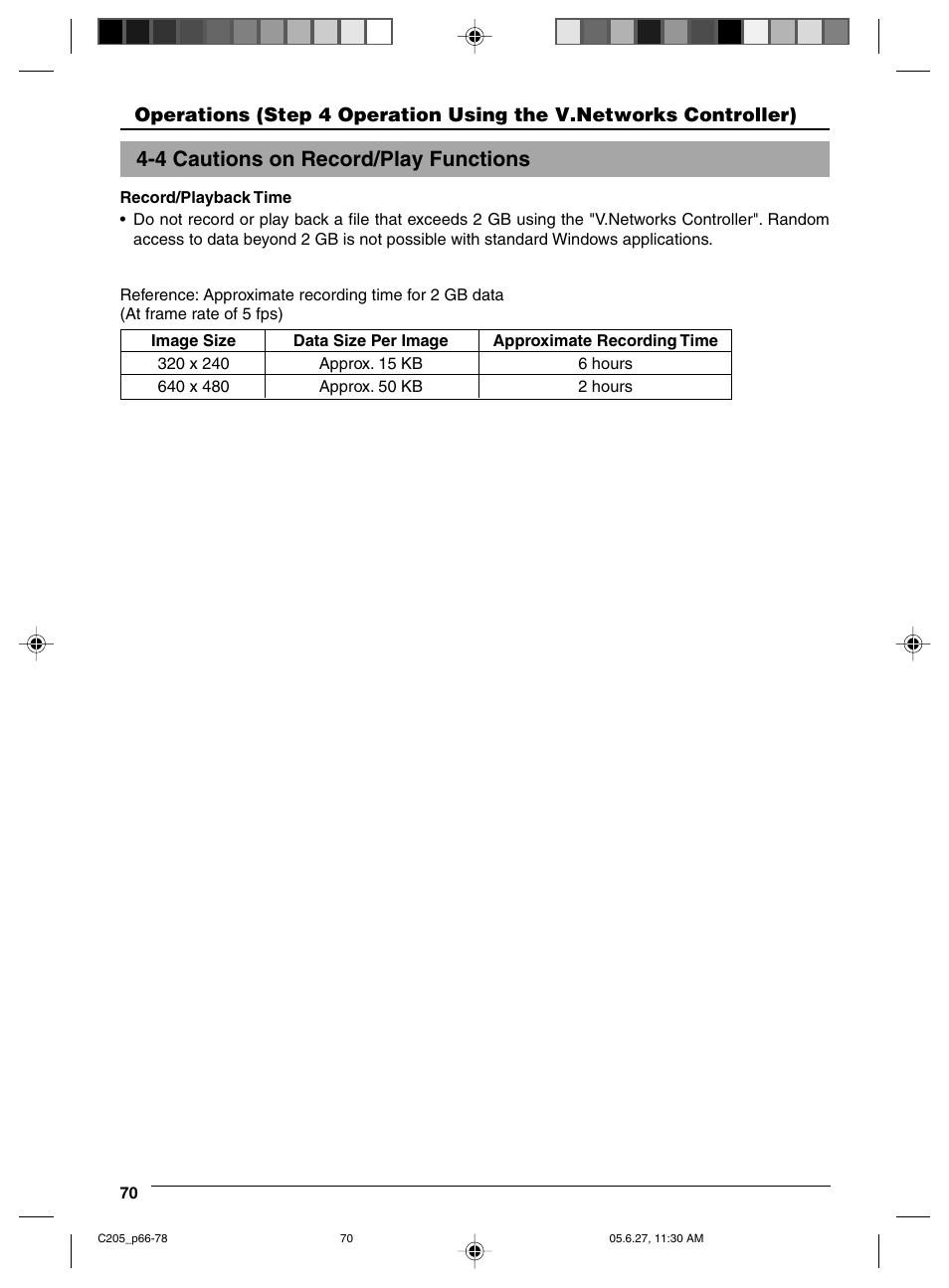 4 cautions on record/play functions | JVC VN-C205 User Manual | Page 70 / 90